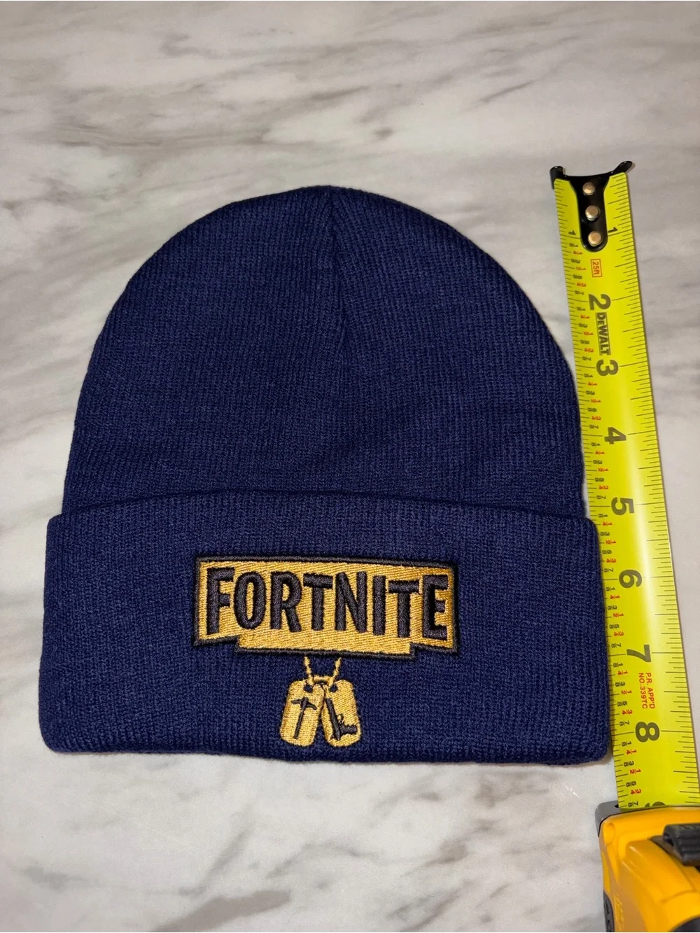 NWOT Set of 2 Fortnite Knit Beanie Hats Black Blue Winter Caps